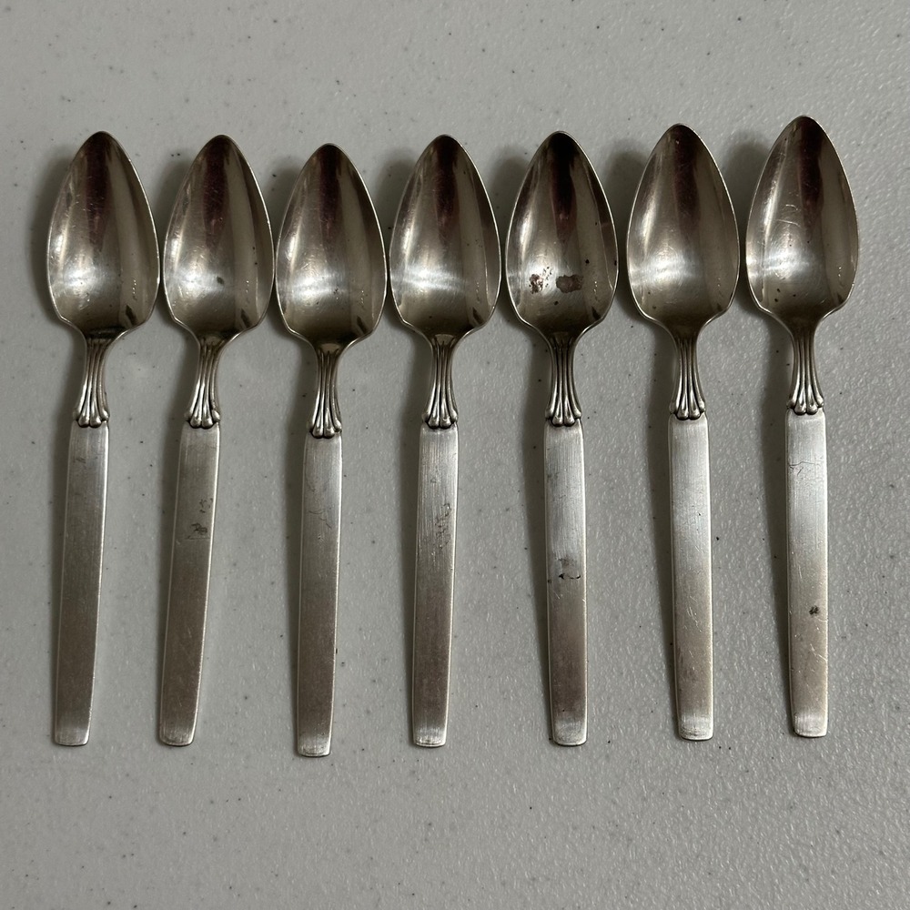 7 Oneida Community Twilight‎ Fruit Spoons Lot MCM Silver Plate Flatware Vintage